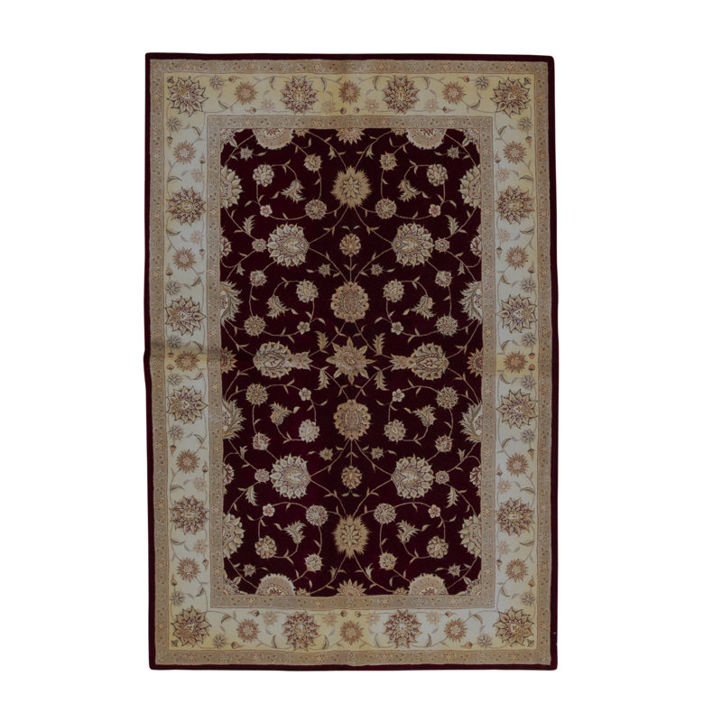 Hand-Knotted High-Quality Beige and Beige Area Rug
