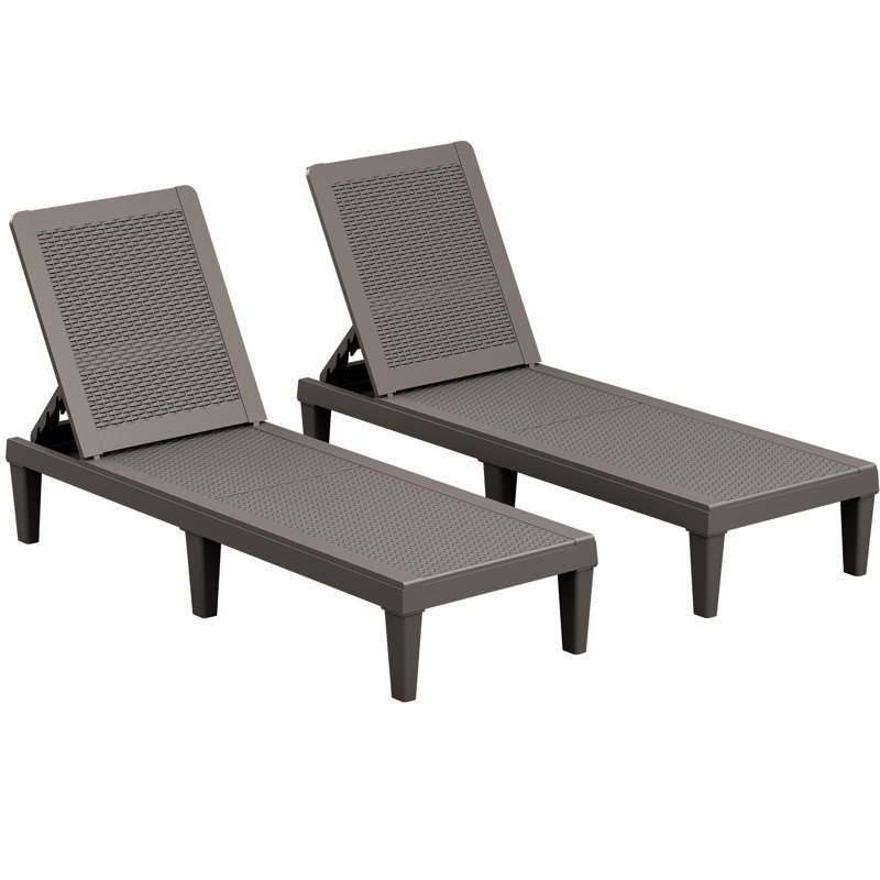 Tellie Outdoor Chaise Lounge, Dark Brown