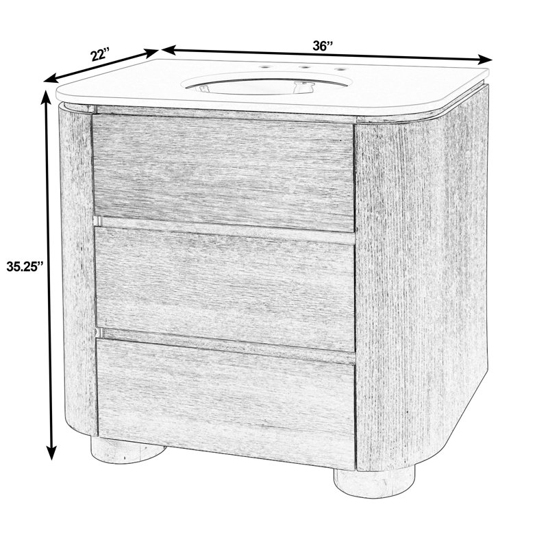 Genoa 60. in. W Quartz 4 Drawer Double Bathroom Vanity, 36"