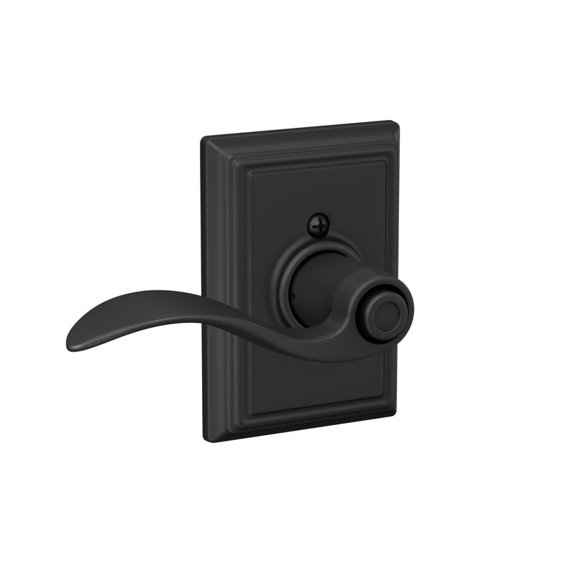Accent Privacy Door Lever with Addison Rosette, Matte Black