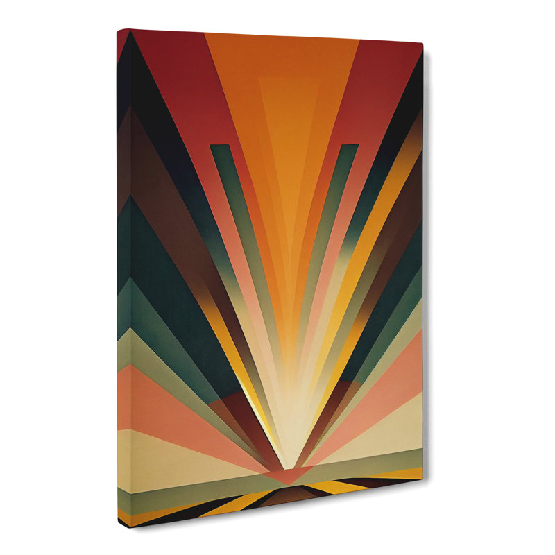 Kropf Sunset Geometric - Wrapped Canvas, 60cm H x 40cm W x 3cm D
