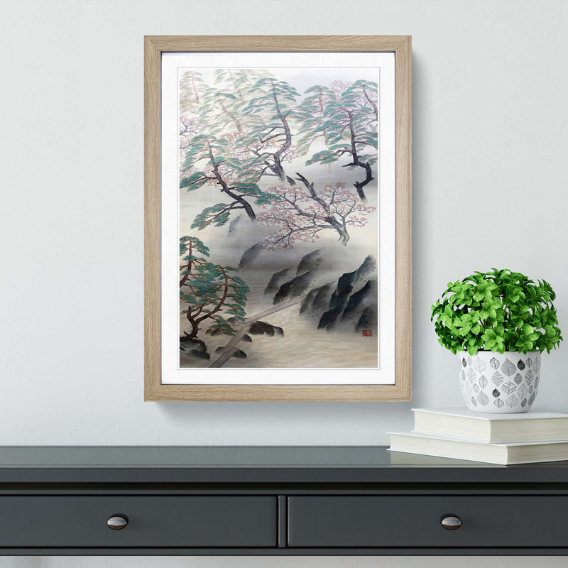 Spring Shower by Yokoyama Taikan - Picture Frame Painting Print, 48cm H x 36cm W x 2cm D, Oak Framed