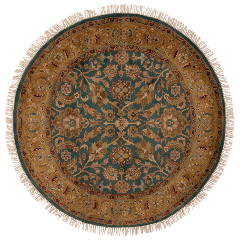 Dynasty Hand Knotted Wool Oriental Rug, Round 6'