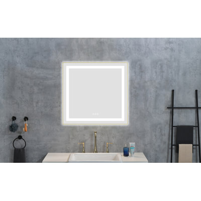 Miroir de salle de bain moderne à DEL de 30 po avec façade et rétroéclairage