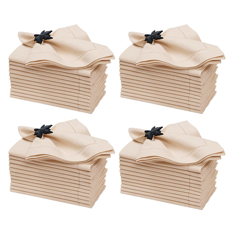 Serviettes de table en lin et coton naturel, ensemble de 48, 45,7 x 45,7 cm