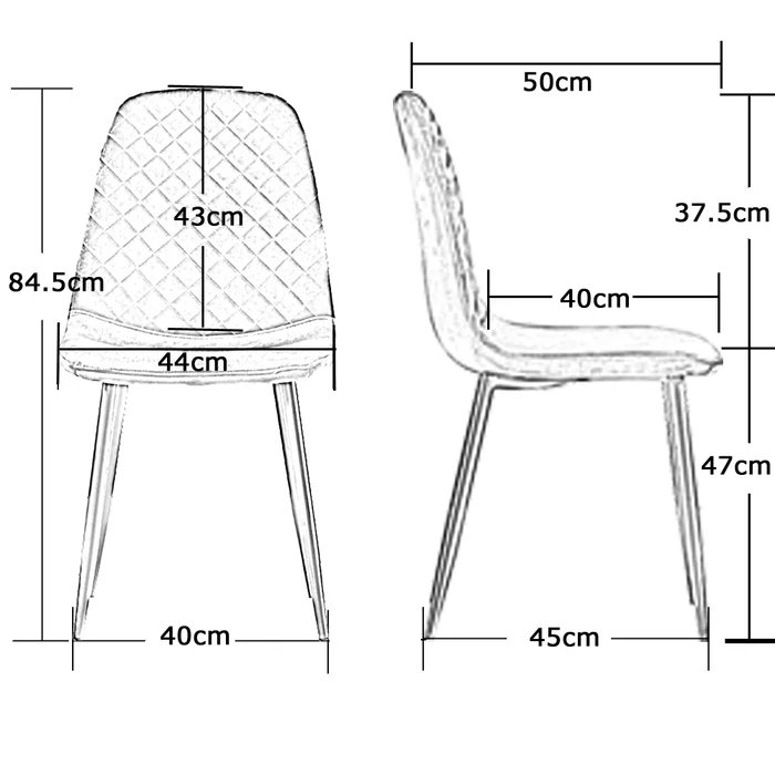 Kaylani Modern Upholstered Dining Chair, Black Velvet, Black, 4