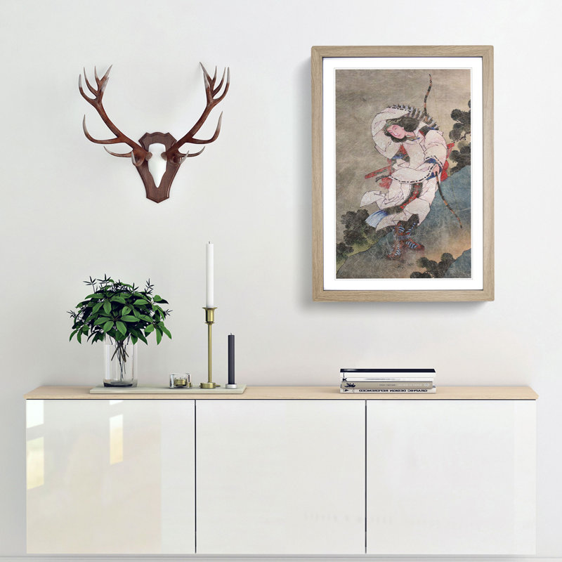 Empress Jingu by Katsushika Hokusai - Picture Frame Painting Print, 65cm H x 48cm W x 2cm D, Oak Framed