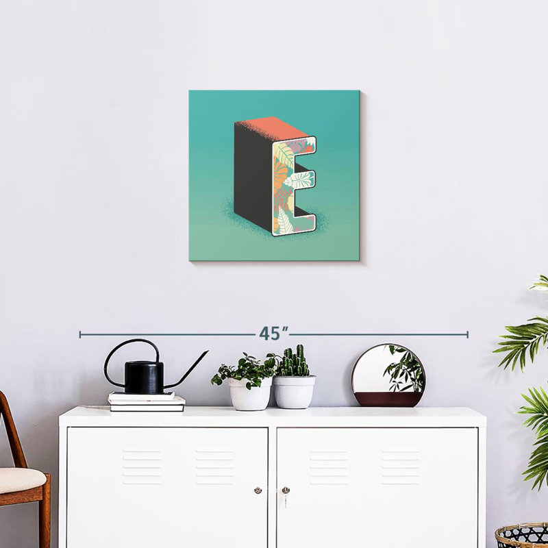 Keiri Leafy Print Letter E, 20" H x 20" W