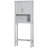 Modern Over The Toilet Storage Cabinet, Double Door Bathroom Organizer With Inner Adjustable Shelf And Open Shelf, Grey