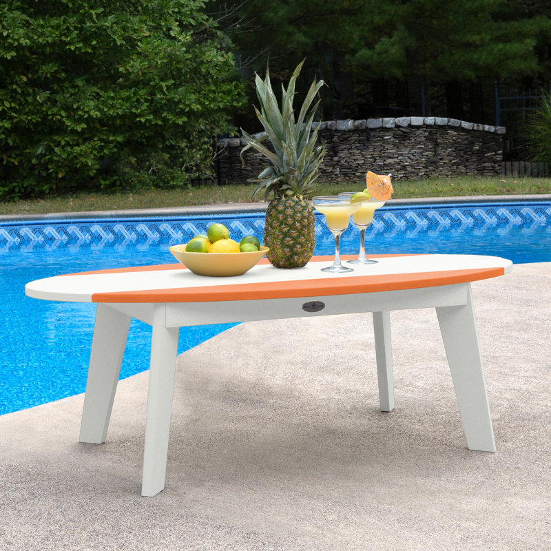 Table basse Shoreline Surfboard, Orange, White