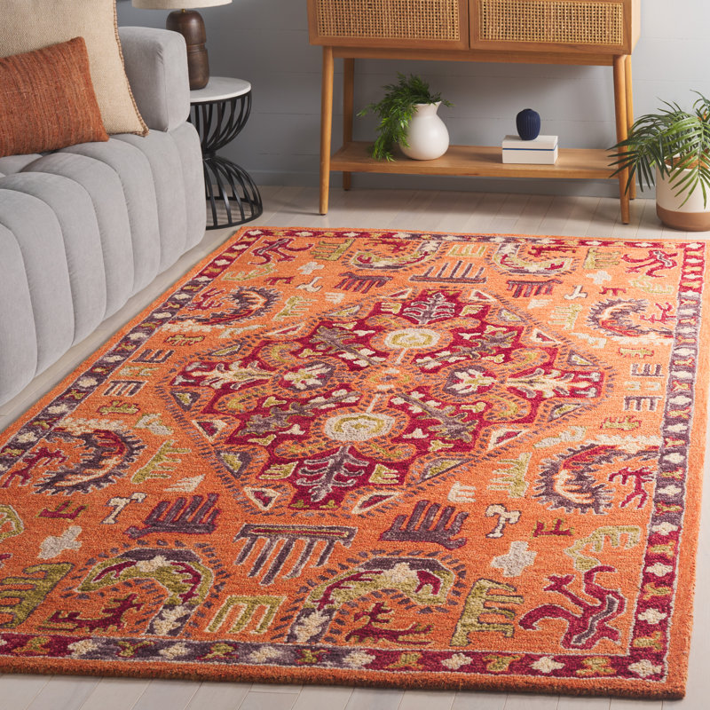 Tapis marocain en laine touffeté à la main, Rectangle 5 pi x 8 pi