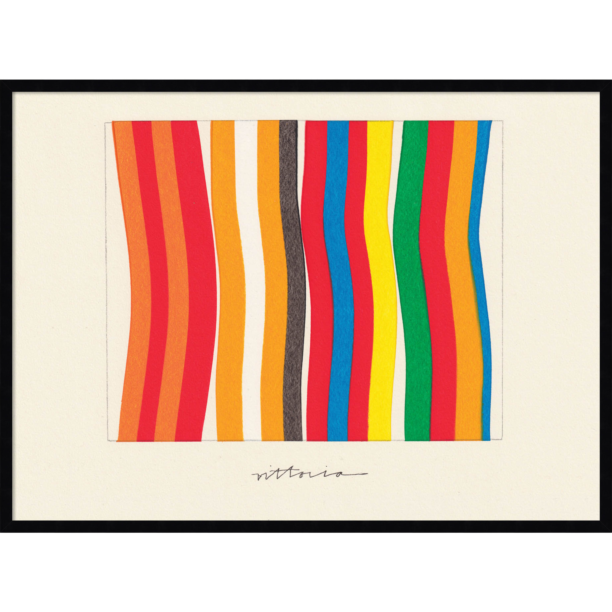 I'm Parallel To Myself by Amber Vittoria, 31" H x 41" W x 1" D, Black