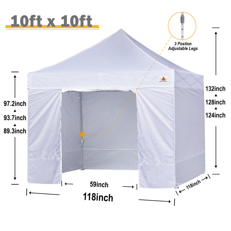 Navy Blue 10' x 10' Metal Pop-Up Canopy Tent with Sidewalls