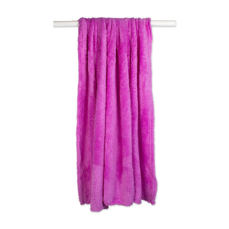 Bright Fleece Throw Hand Woven Throw Blanket, Orchid