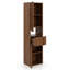 Armoire de rangement haute et étroite, bibliothèque autoportante en bois avec portes et tiroir