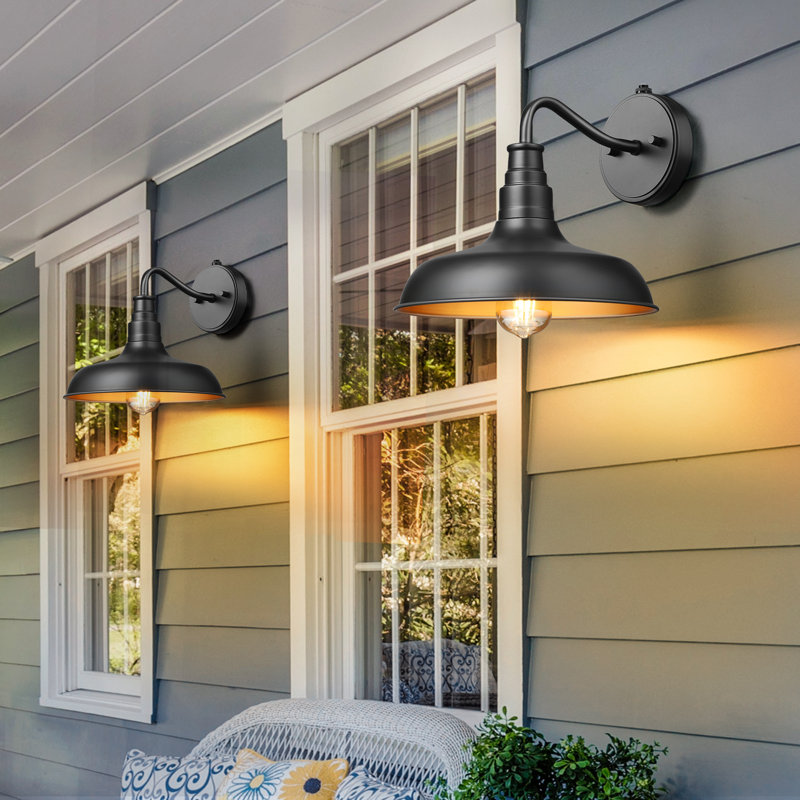 Loami Black Outdoor Wall Light with Dusk to Dawn