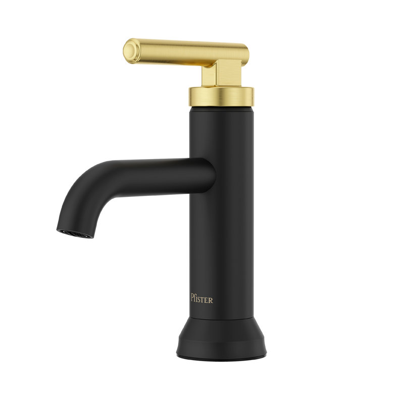 Robinet de salle de bain à contrôle unique Capistrano noir mat et or brossé, Matte Black/Brushed Gold