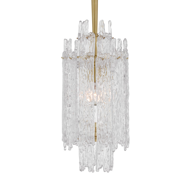 Luminaire suspendu en laiton vieilli 1 lumière Libby Langdon