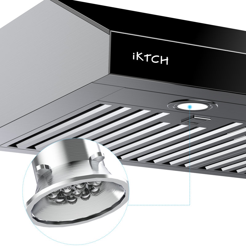36'' 900 CFM Under Cabinet Range Hood in Black with Remote Control, Stainless Steel;Black