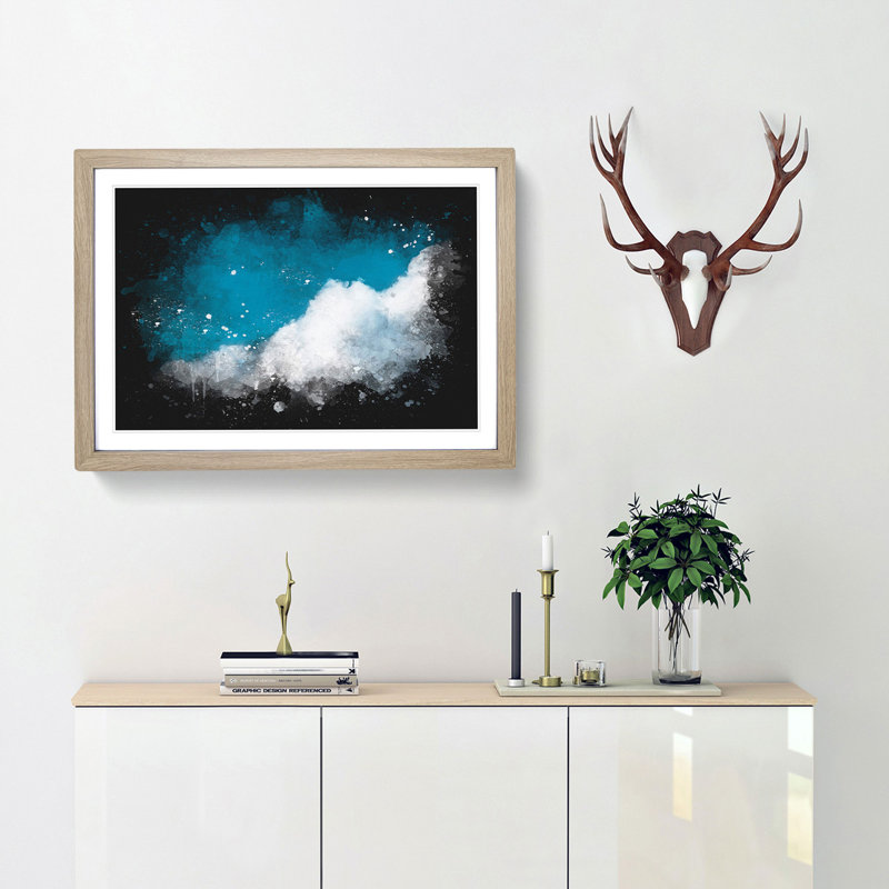 Crisp Clouds - Framed Print, Oak Framed, 33cm H x 45cm W x 2cm D
