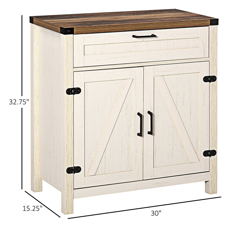 Farmhouse Buffet Cabinet with Barn Doors