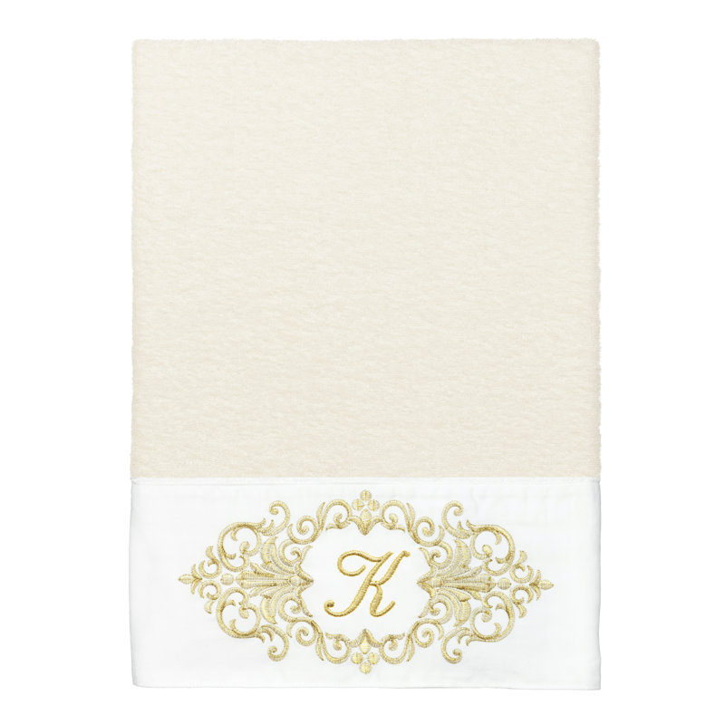 Linum Home Textiles 100% Turkish Cotton MONICA 2PC Embellished Bath Towel Set, K