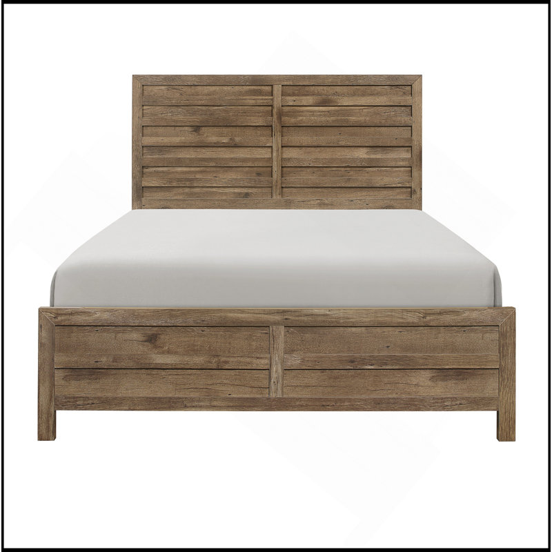 Mobilier de chambre à coucher de style rustique avec motif de lignes modernes et patiné