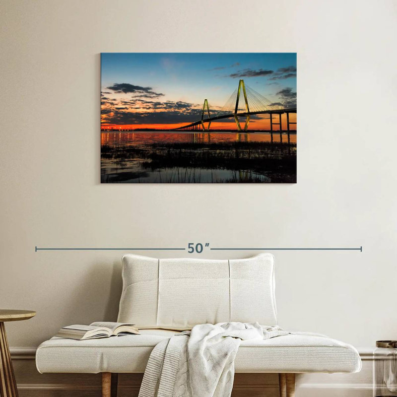 Lilie Sunset At Arthur Ravenel Bridge, 24" H x 36" W