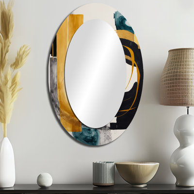 Miroir décoratif moderne ovale sur métal Modern Art Deco III