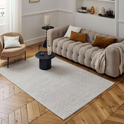 Carmel Modern Dots Cream/Gold Area Rug