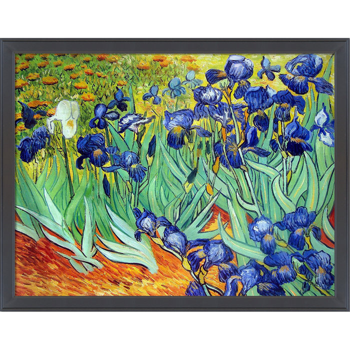 Overstock Art Irises Framed On Canvas by Vincent Van Gogh Painting ...