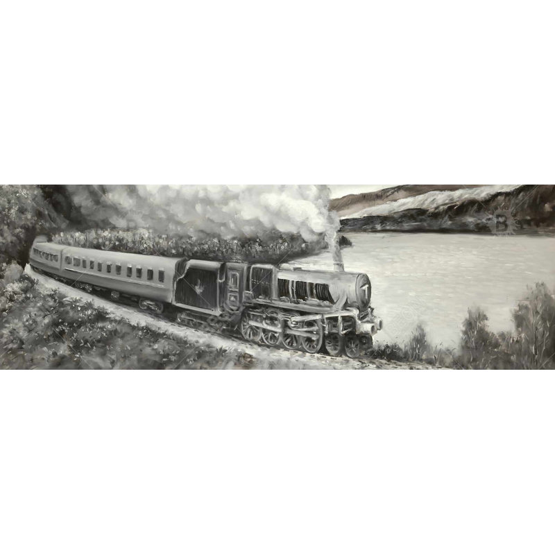 Toile de locomotive rétro | Décoration de train grise