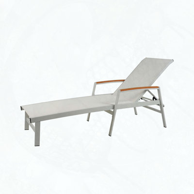 Ensemble de chaises longues Oxton avec structure en aluminium et sièges en filet