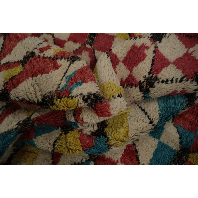Tapis marocain à motif géométrique brillant 9 x 13