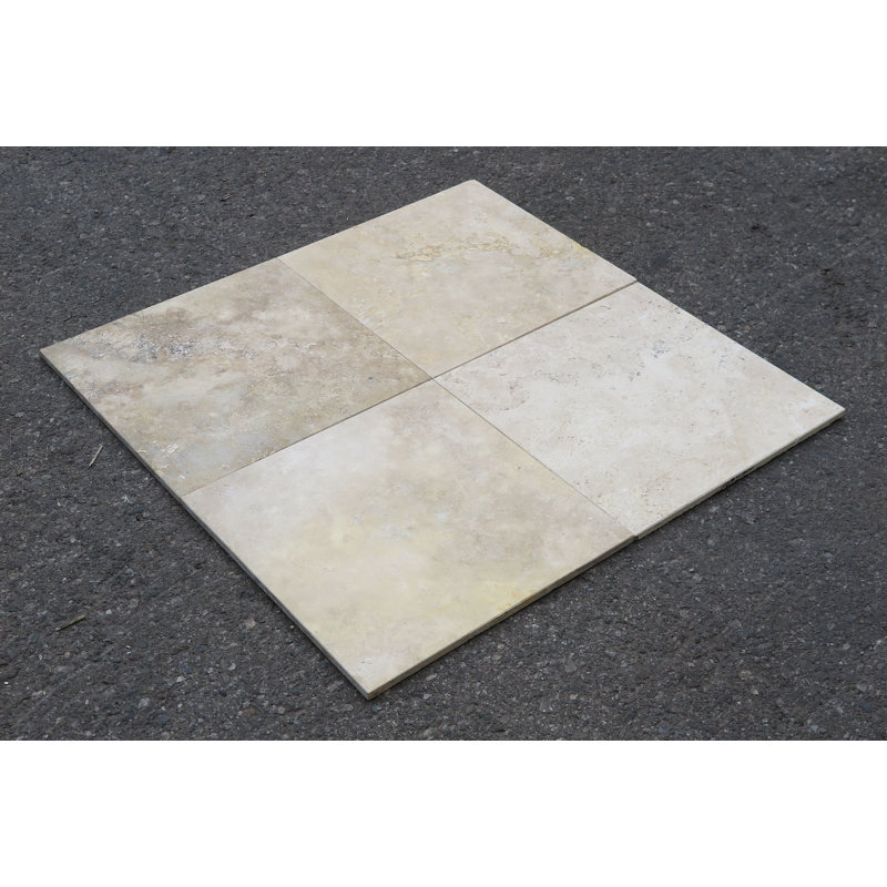 Carreau de mur et de sol en pierre naturelle 12 po x 12 po, Terre de Sienne dorée