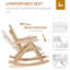 Chaise berçante d'extérieur, chaise berçante Adirondack rustique avec siège à lattes