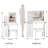 29.2" Left Bedside Vanity Table With Cushioned Stool, 2 Ac+2 Charging Station, Tri - Color Brightness Adjustable Touch Controlled Led Mirror, American Style White For Little ' Small Bedrooms Cabinet