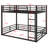 Durable Metal Floor Bunk Bed Frame, Heavy-Duty Noise-Free Design for Kids Teens Adults-1527320052