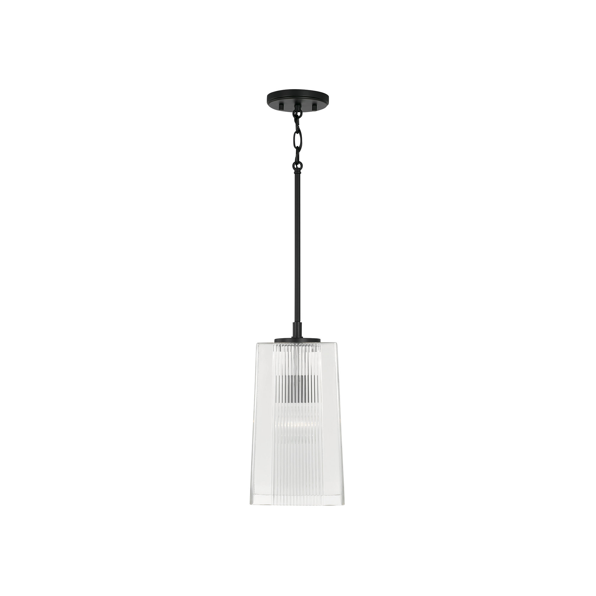 Kayda Single Light Glass Dimmable Pendant, Matte Black