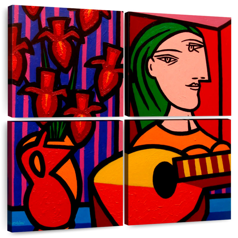 Hommage à Picasso II, H 18 po x l 18 po