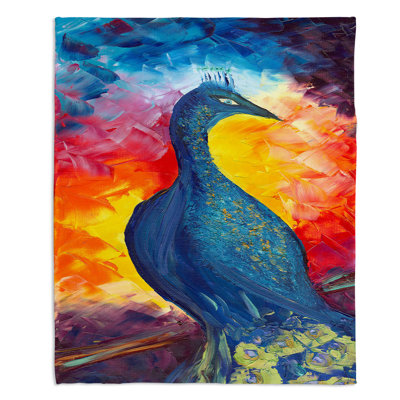 Couverture sherpa doux peacock