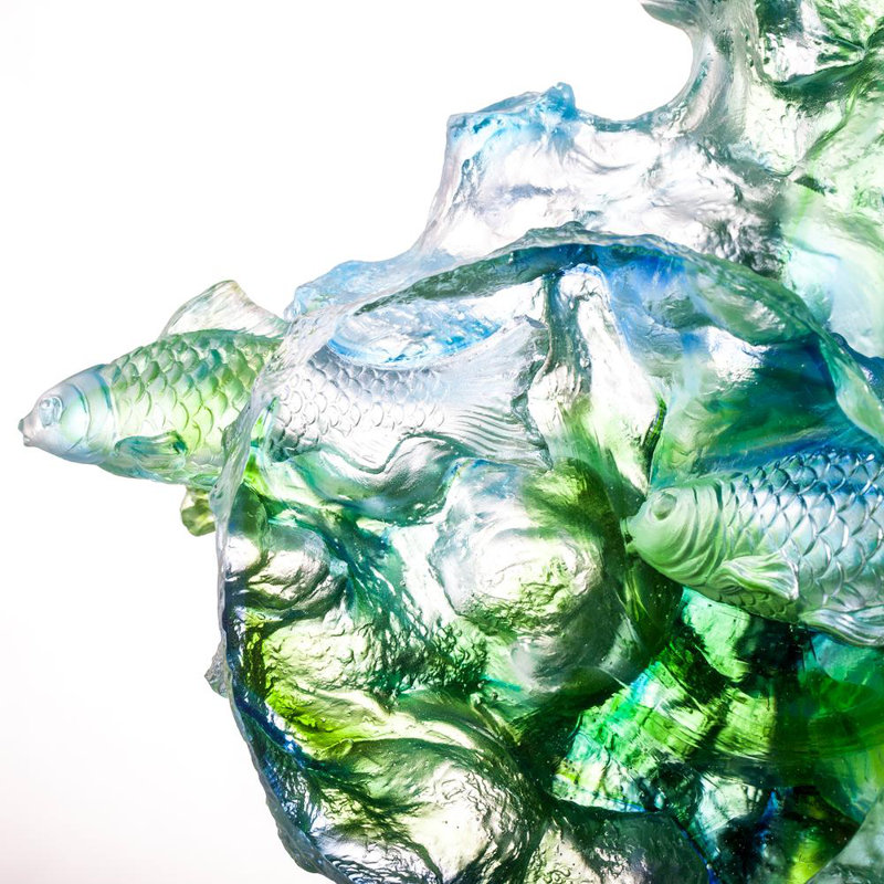 Crystal Art Two Fish Sculpture