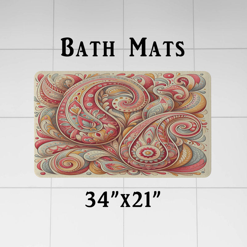 Rideau de douche à motif cachemire Alexandrah, H 70 po x l 83 po