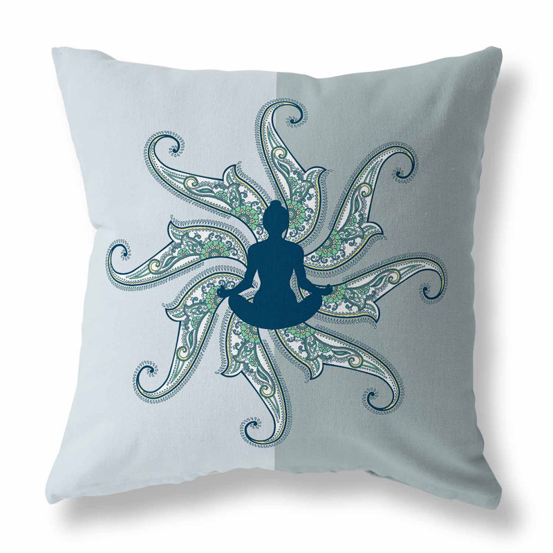 Indoor / Outdoor Square Cushion, Blue/Opal, 51cm H x 51cm W