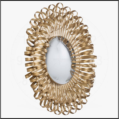 Gorgeous Wall Mirror with Sunburst Design and Golden Finish, Perfect for Enhancing Any Space.