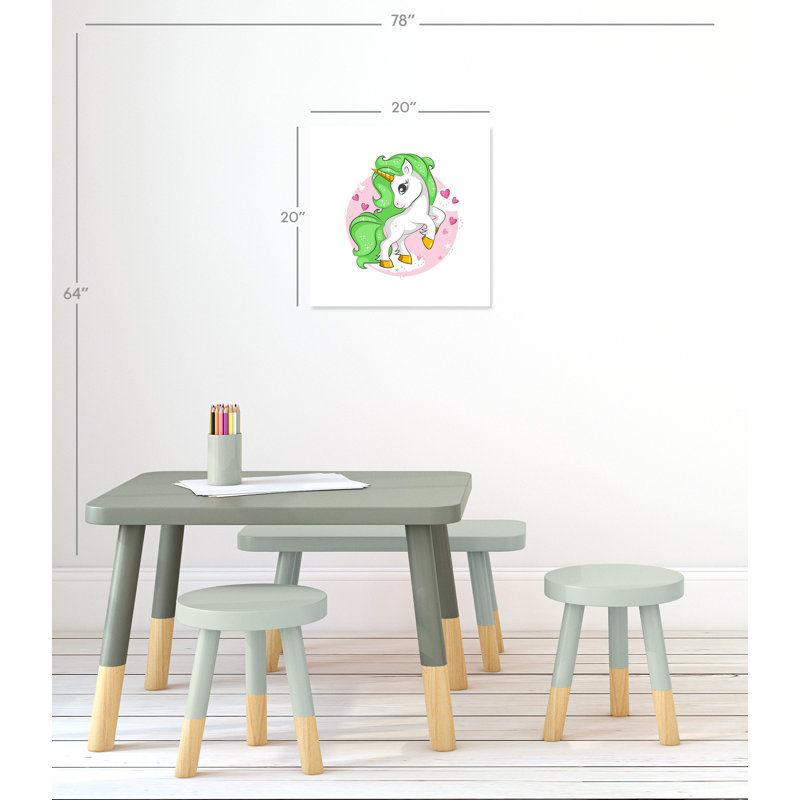 Impression sur papier licorne, H 20 po x l 20 po x P 1 po