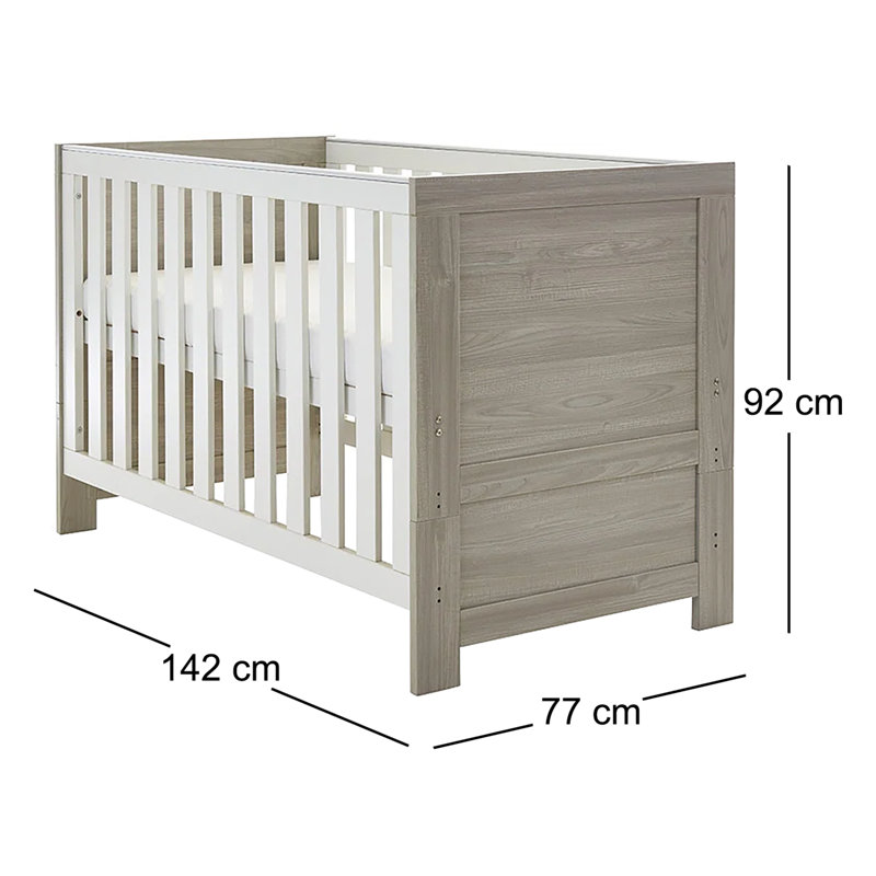 Nika Cot Bed, Grey Wash/White