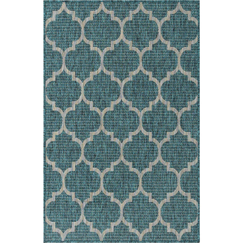 Outdoor Preen Area Rug Seige Color, Rectangle 3'3" x 5'3"