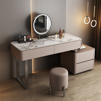 Makeup Vanity with Light mirror,4 drawers,Power Outlet