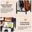 Brown Record Player Stand With Adjustable Guitar Stand And Vinyl Storage For Music Room